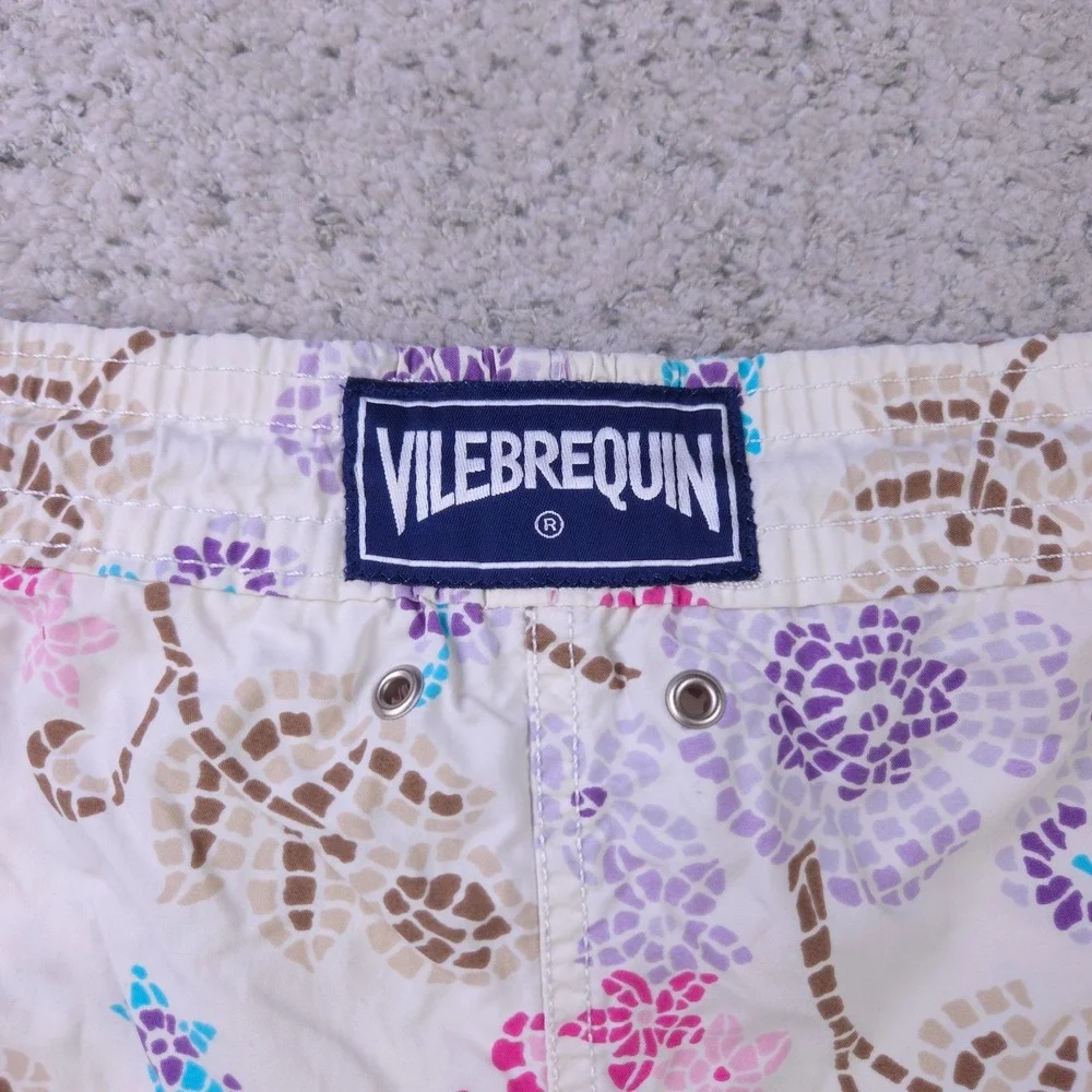 Vilebrequin Swim Shorts Mens Size XXL 42 Flat Waist Trunks Floral Bathing Suit